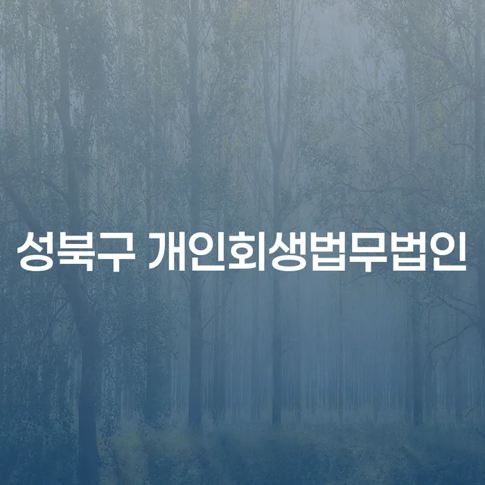 성북구 개인회생법무법인을 통해 신용을 회복할 수 있는 방법은?